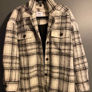 White wool plaid jacket